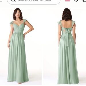 Azazie Light Green Maxi Dress